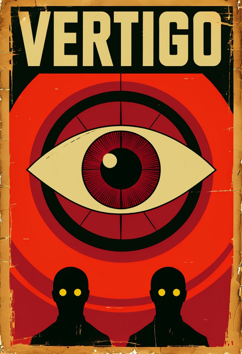 Vintage VERTIGO Hypnotic Eye Graphic Art Poster