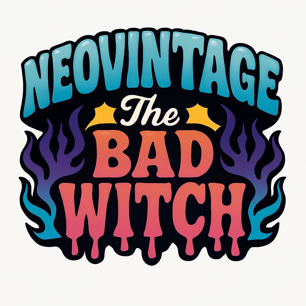 Neovintage Bad Witch Colorful Retro Graphic T-Shirt