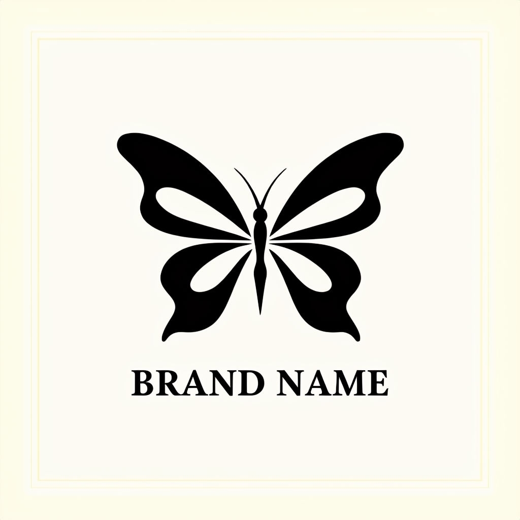 Elegant Black Butterfly Minimalist Logo Design