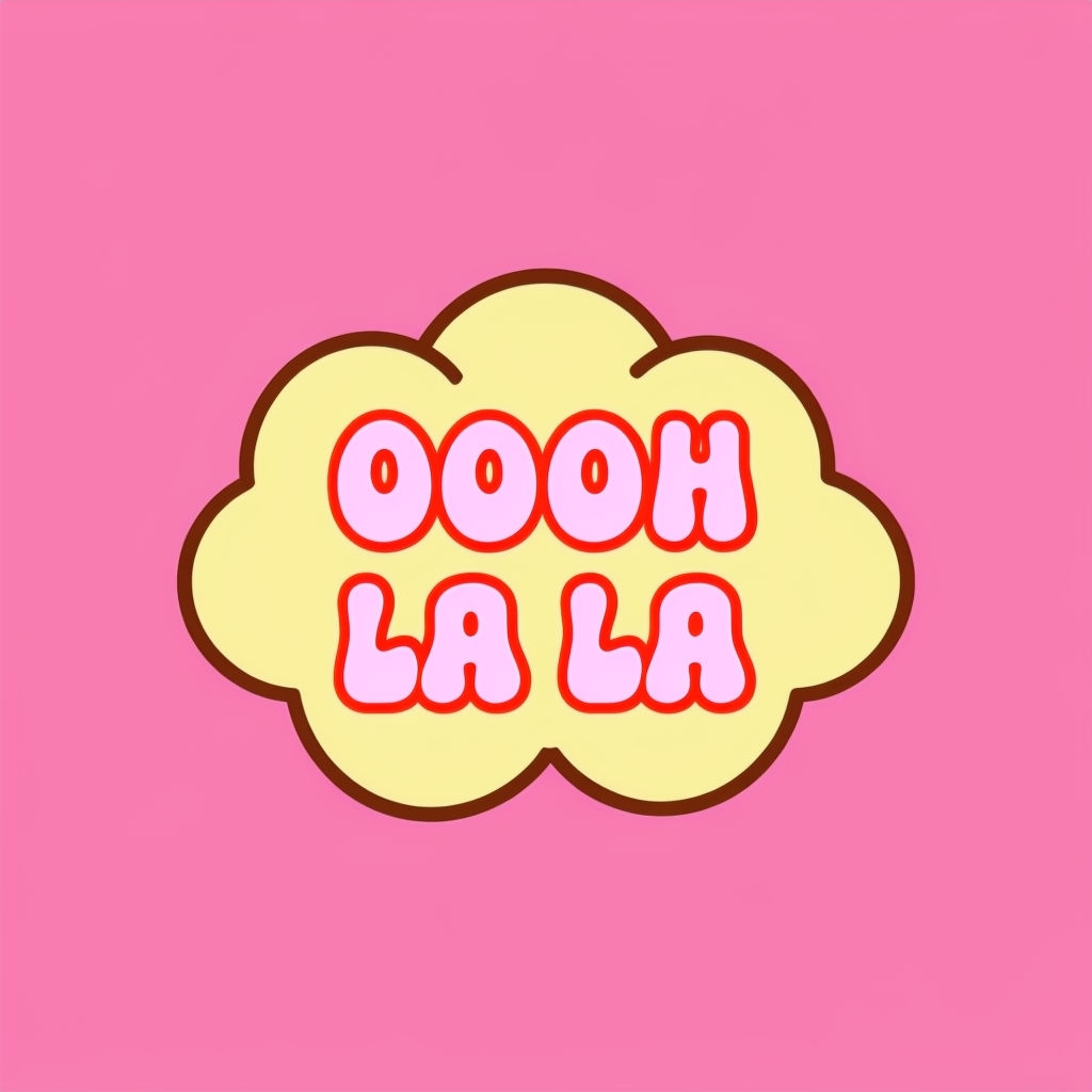 Playful OOOH LA LA Cloud Cartoon Art T-Shirt