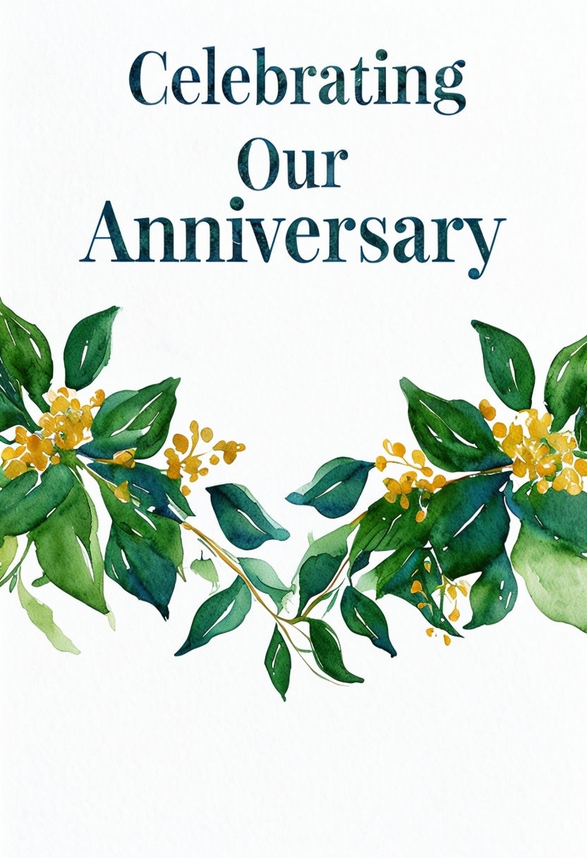 Elegant Watercolor Anniversary Celebration Event Sign Design
