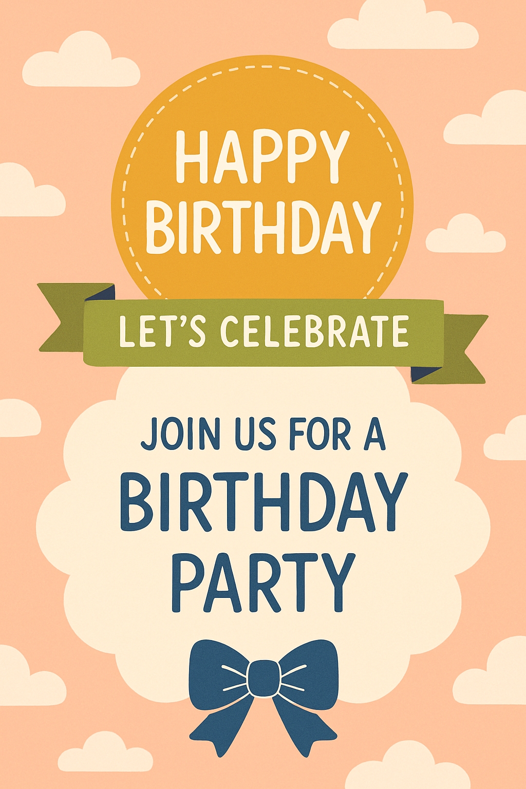 Festive Birthday Party Invitation Card with Cheerful Design Cards & Invites