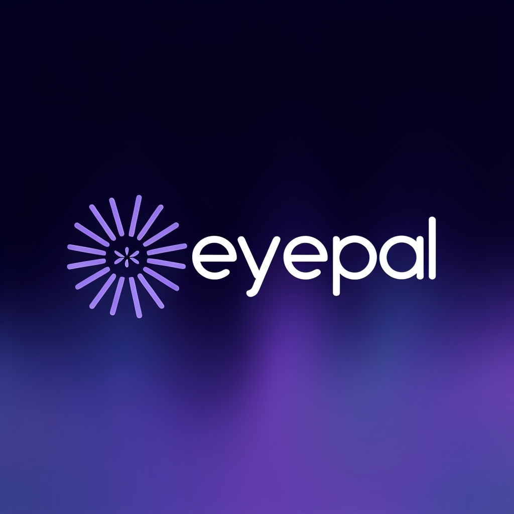 Modern Minimalist Eyepal Logo with Abstract Sunburst Design