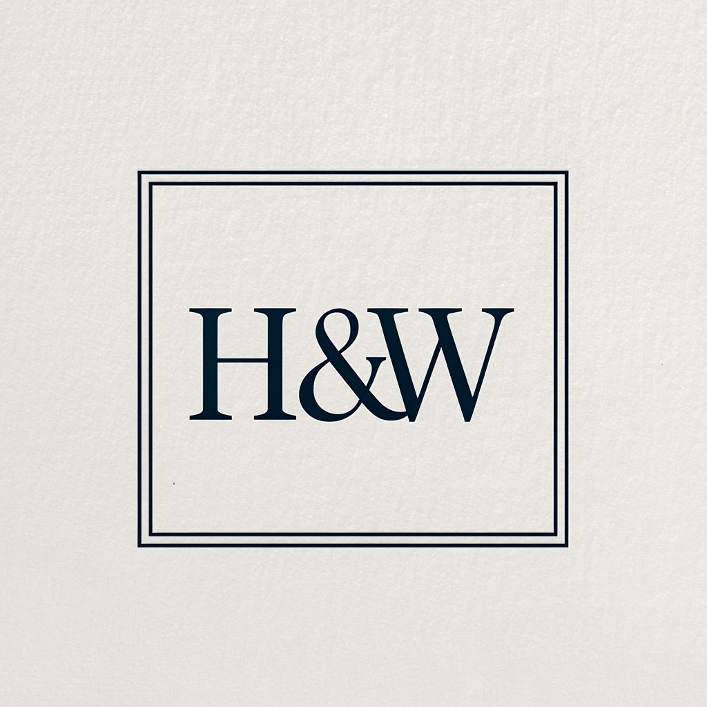 Modern Monochrome Lettermark Logo for Hamilton & Wells LLP