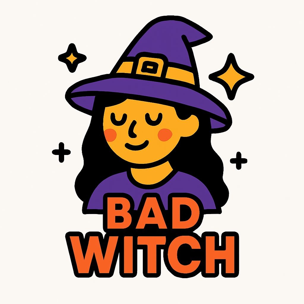 Cheerful Cartoon Bad Witch Character Illustration Sticker