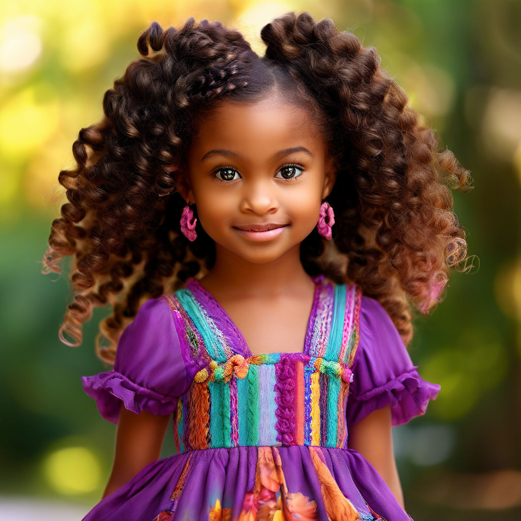 Create a realistic caramel African-American little girl her by Mrs ...