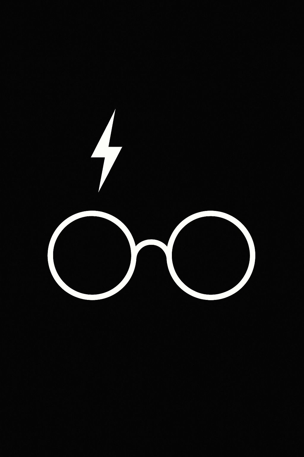 Minimalist Round Glasses with Lightning Bolt T-Shirt