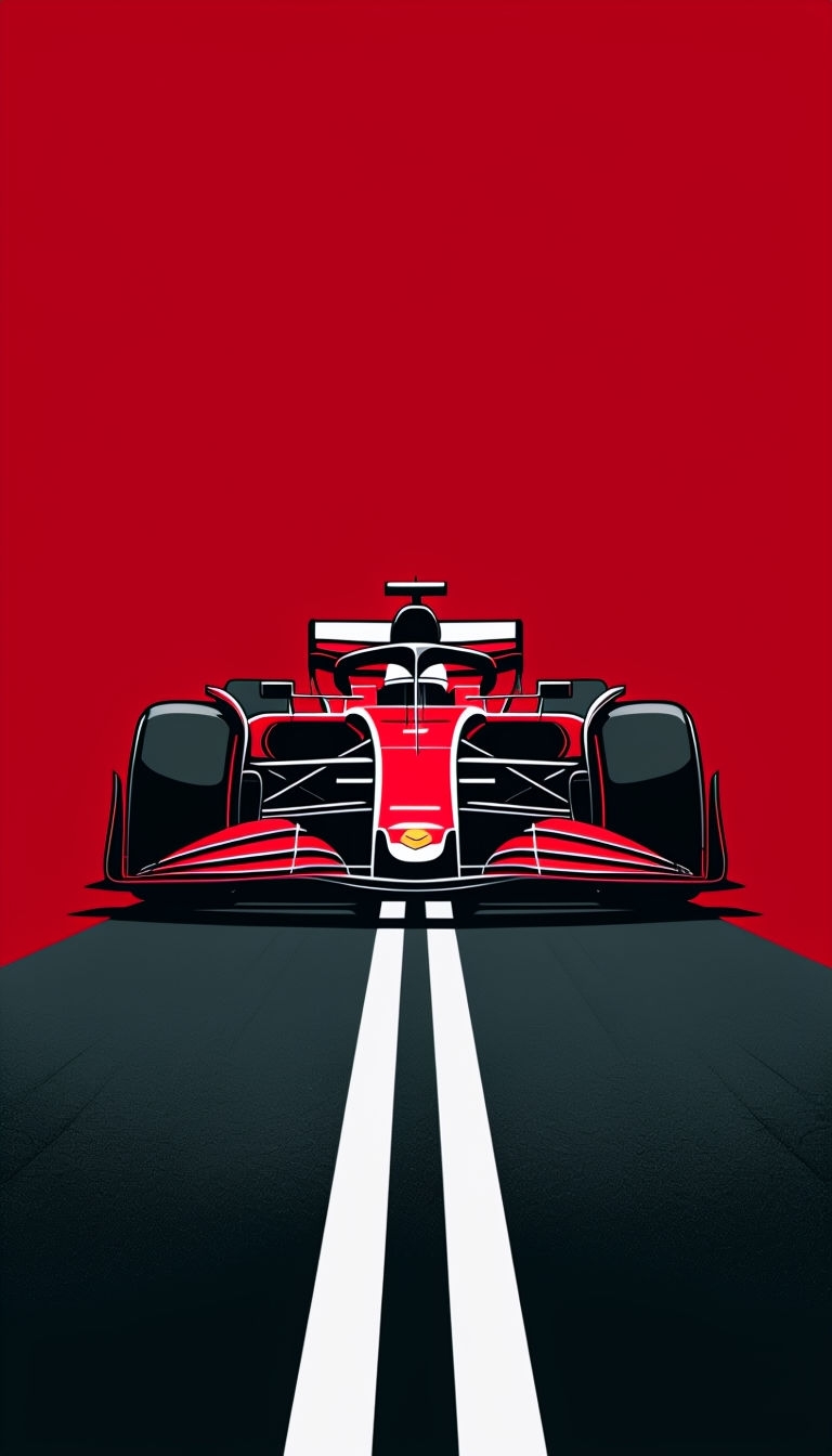 Sleek Red Formula 1 Car Minimalist Design Phone Case Cover