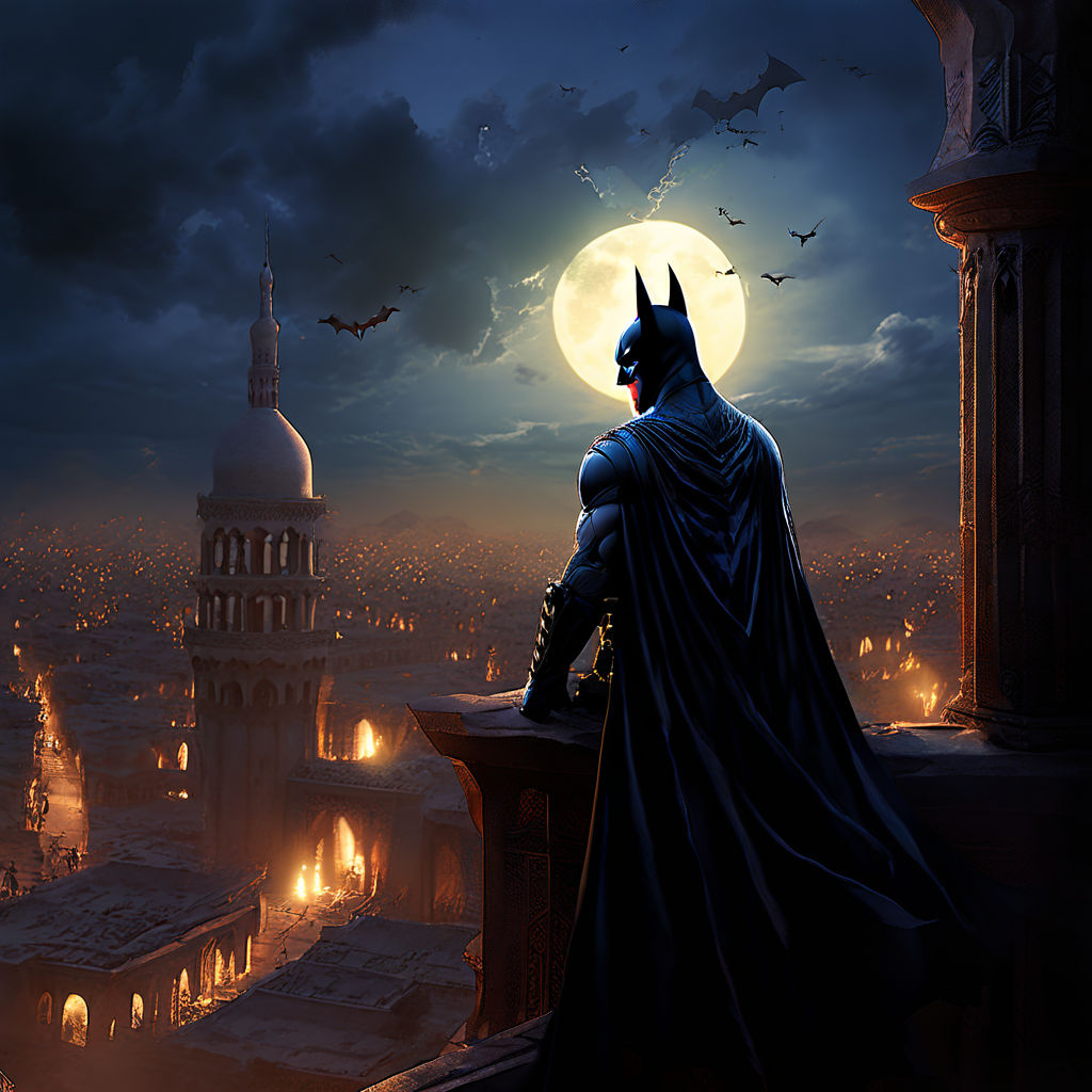 Batman perched atop a historic mosque in Iran by Gholam Rostamyan ...