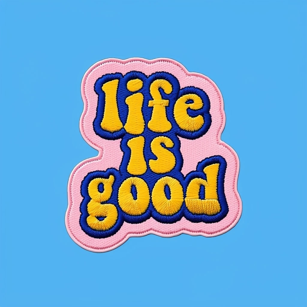 Life is Good Embroidered Patch Design for Hats
