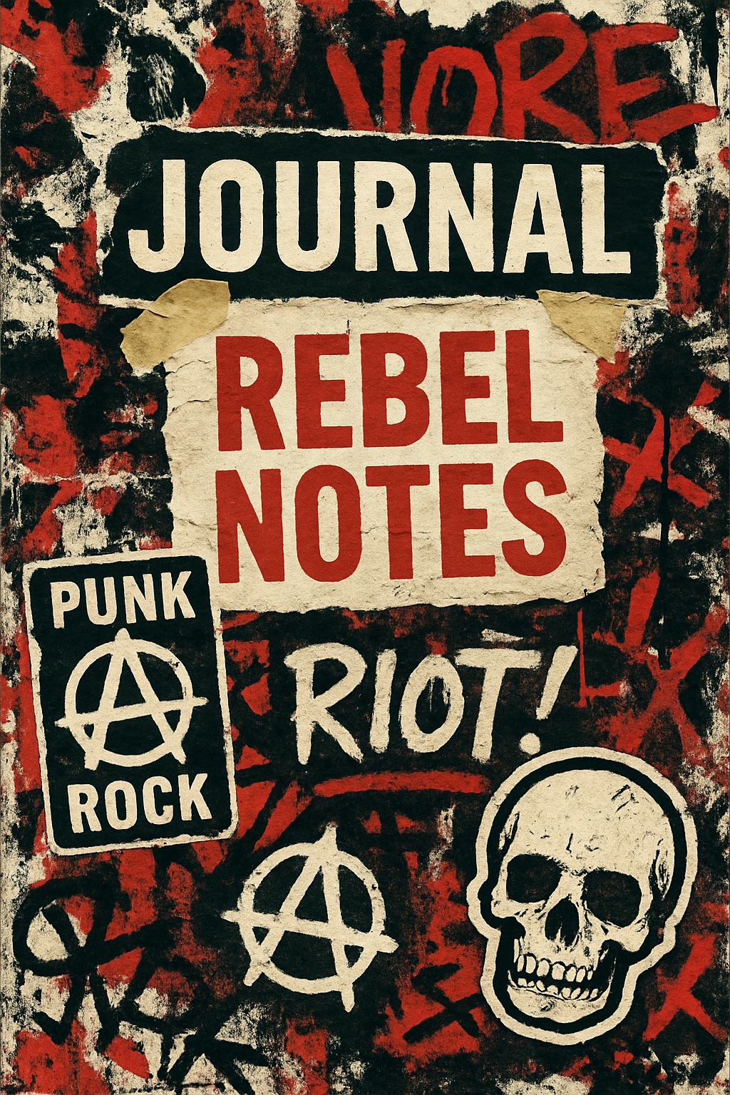 Rebellious Grunge Journal Cover with Punk Rock Aesthetic EBook Cover