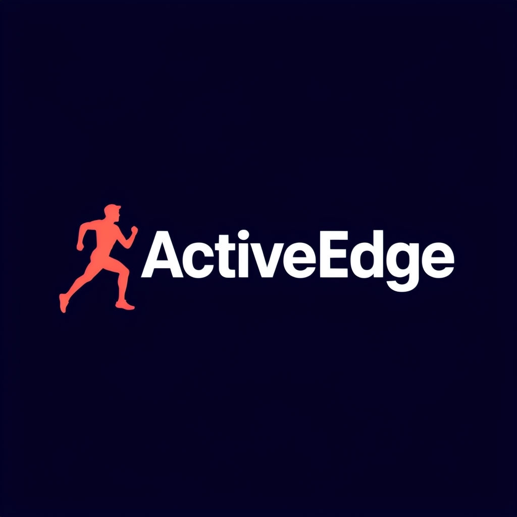 ActiveEdge Minimalist Logo with Running Human Silhouette