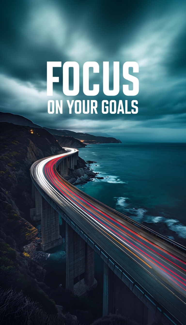 Dramatic Nighttime Bridge with Inspirational Quote Mobile Wallpaper