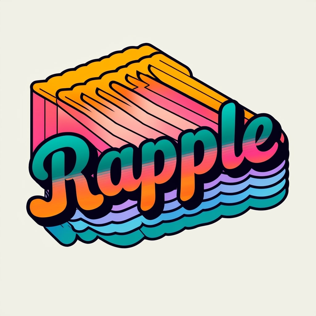 Vibrant Gradient Rapple Retro Design T-Shirt