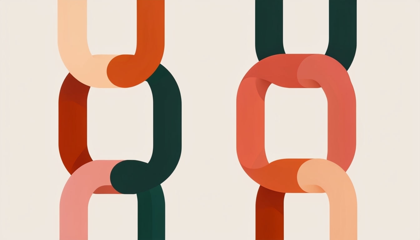 Colorful Interlocking Links Minimalist Digital Artwork Background