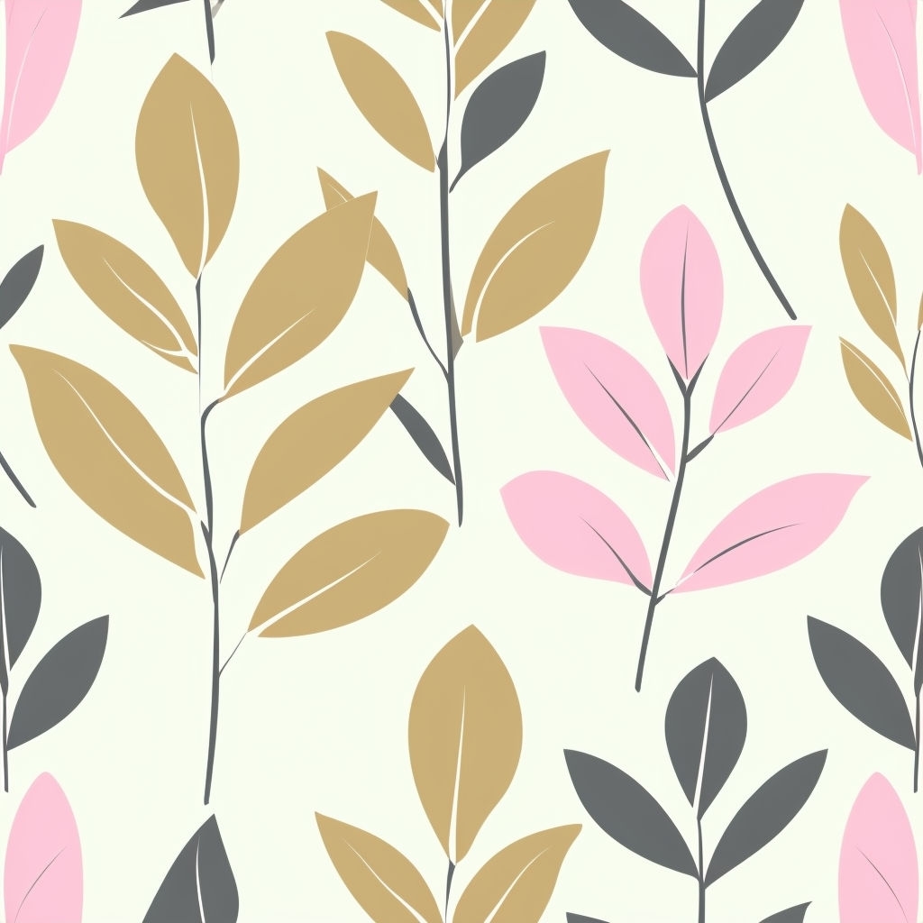 Modern Minimalist Leaf Pattern in Pastel Colors Seamless Pattern