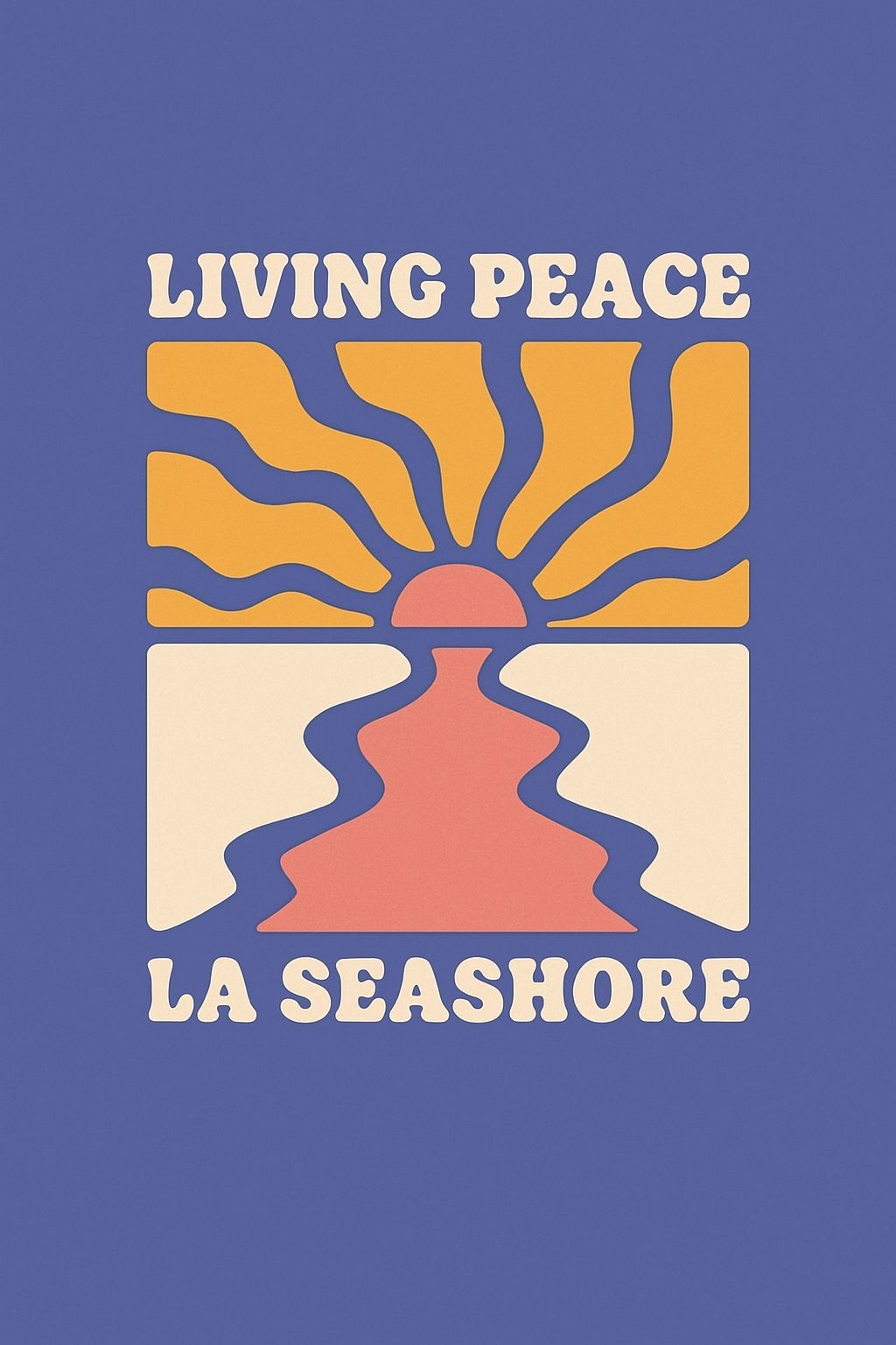 Retro Abstract Sunset Living Peace Coastal T-Shirt