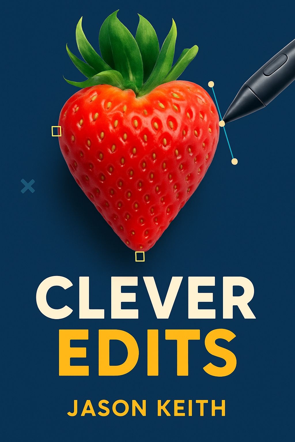 Realistic Strawberry Graphic Design with Editing Theme EBook Cover