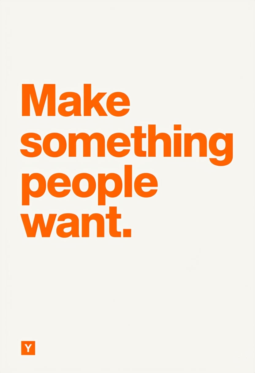 Motivational 'Make Something People Want' Y Combinator Poster