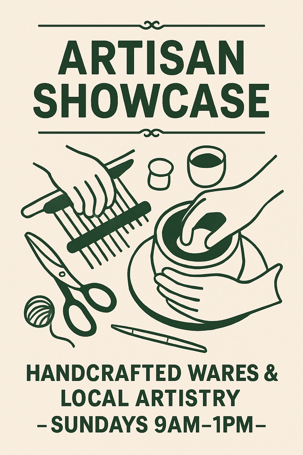 Artisan Showcase Minimalist Craft Poster Design