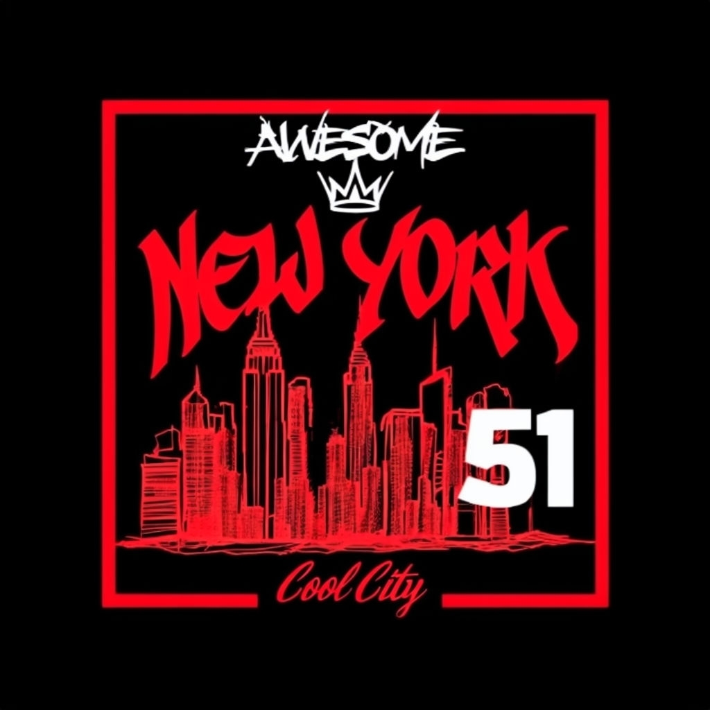 Urban Awesome New York Skyline Graphic Design T-Shirt