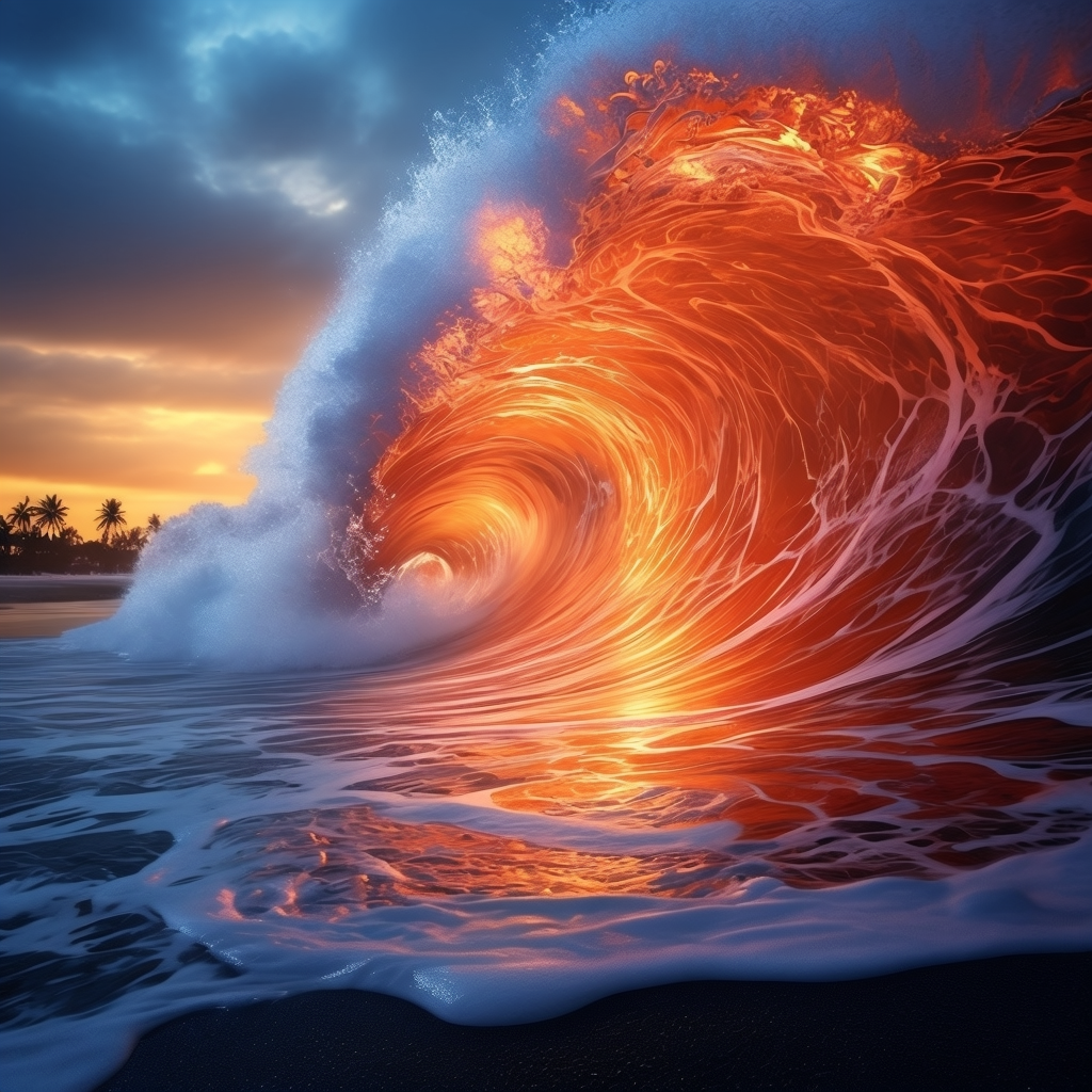 Orange Curling Wave