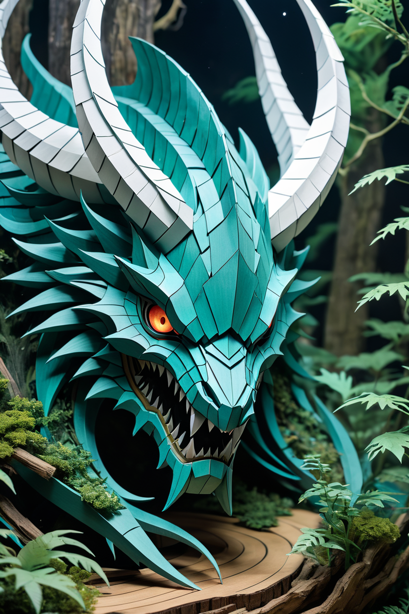 Close-up of an anime-style papercraft by yanil 2309 - Playground