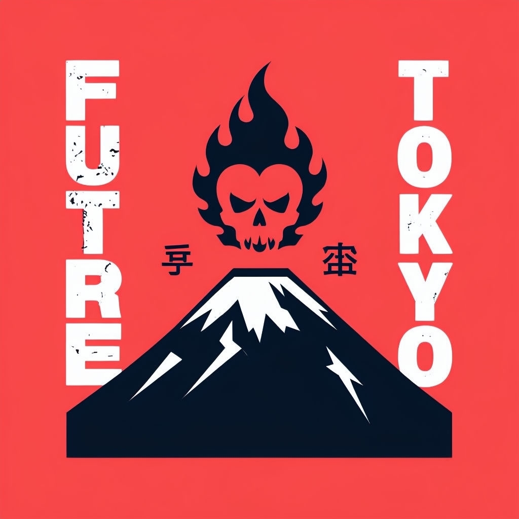 Minimalist Mount Fuji Graphic Design with Futuristic Elements Logo