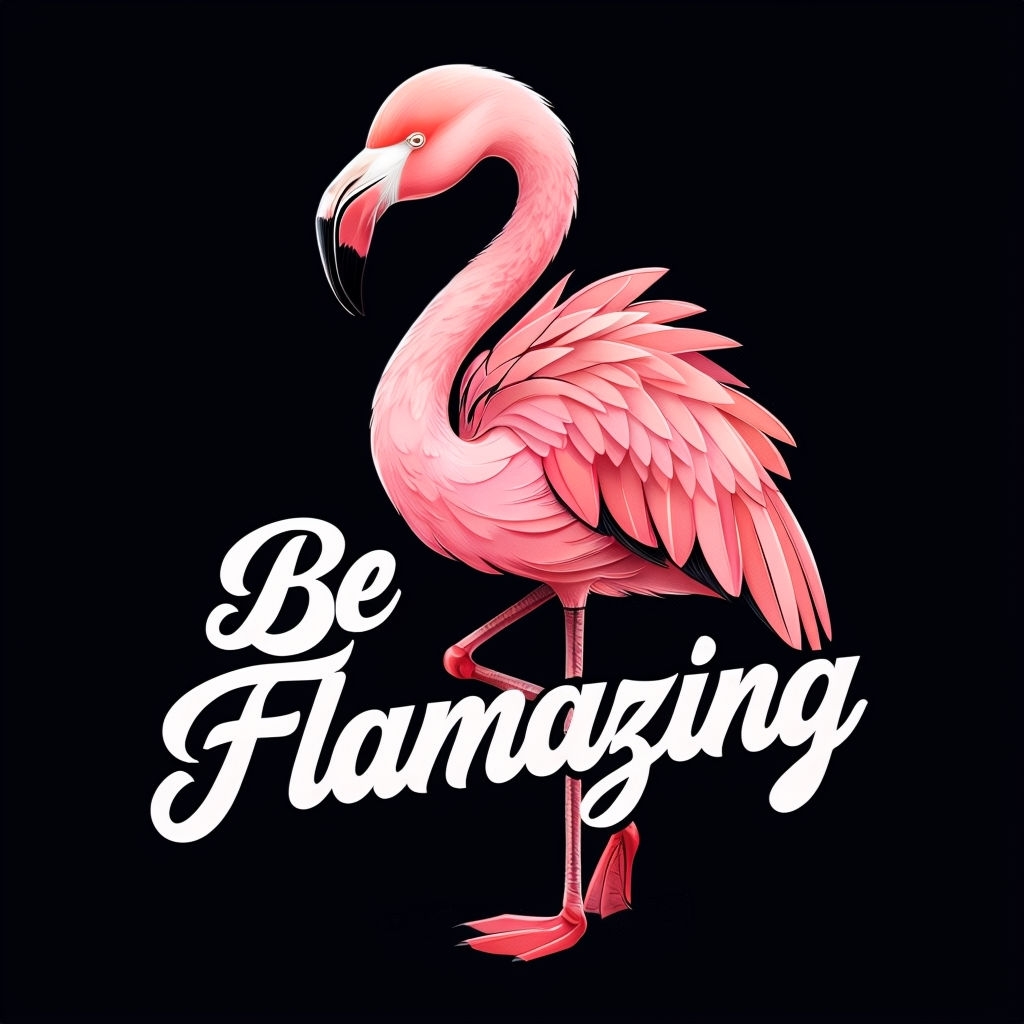 Be Flamazing Pink Flamingo Illustration T-Shirt