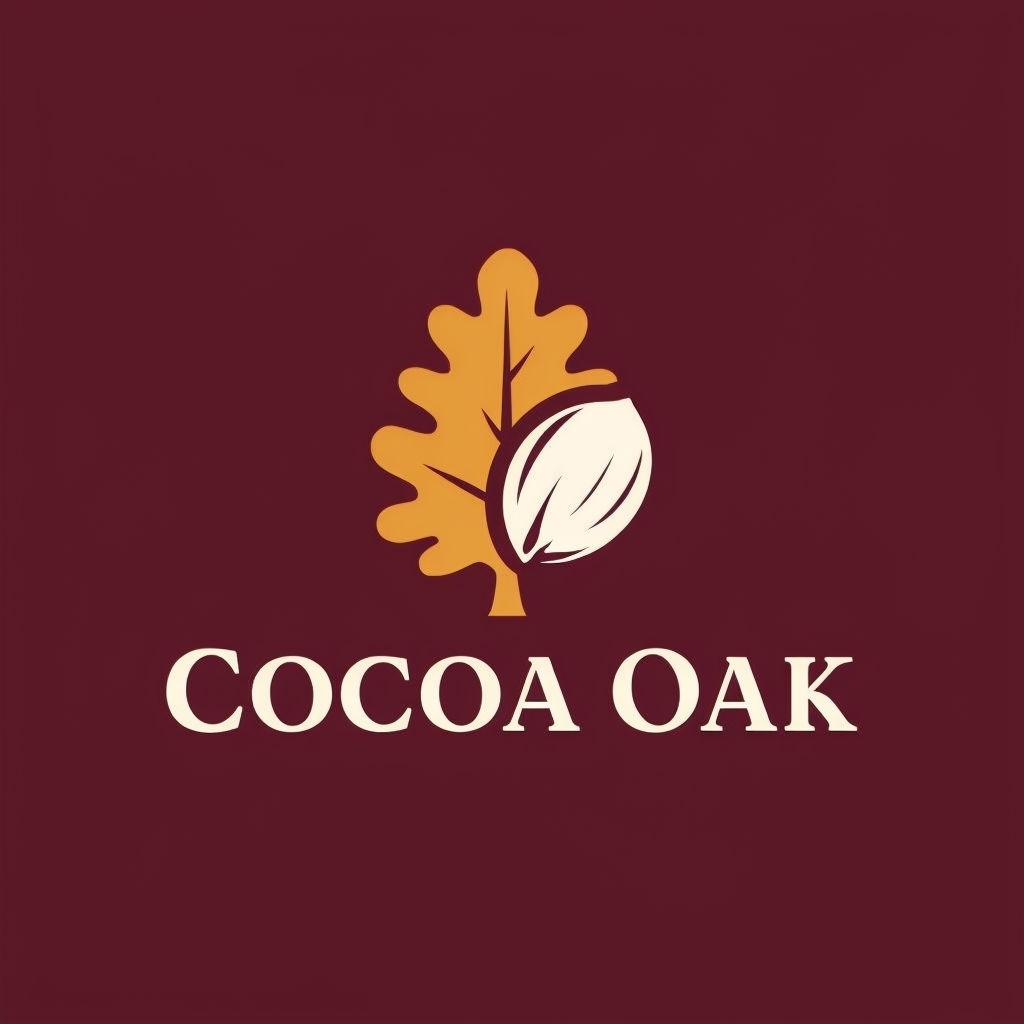 Elegant Cocoa Oak Minimalist Logo Design with Rich Colors