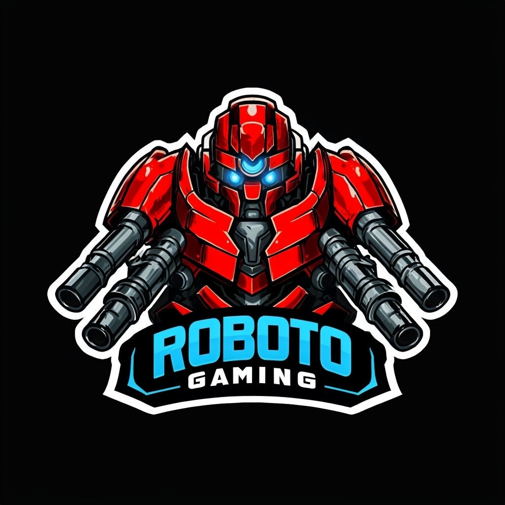 Futuristic Armored Robot Head Logo for Gaming Emblem Design