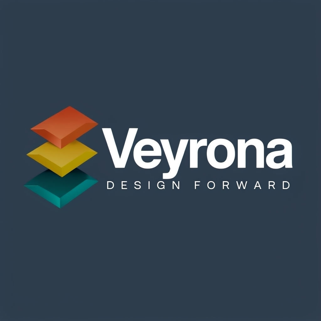Modern Minimalist Veyrona Logo Design with Geometric Emblem Logo