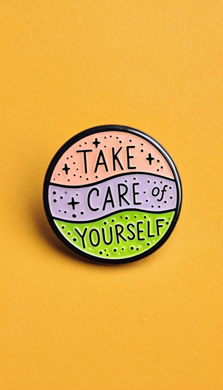 Uplifting Enamel Pin Design with Inspirational Message Mobile Wallpaper