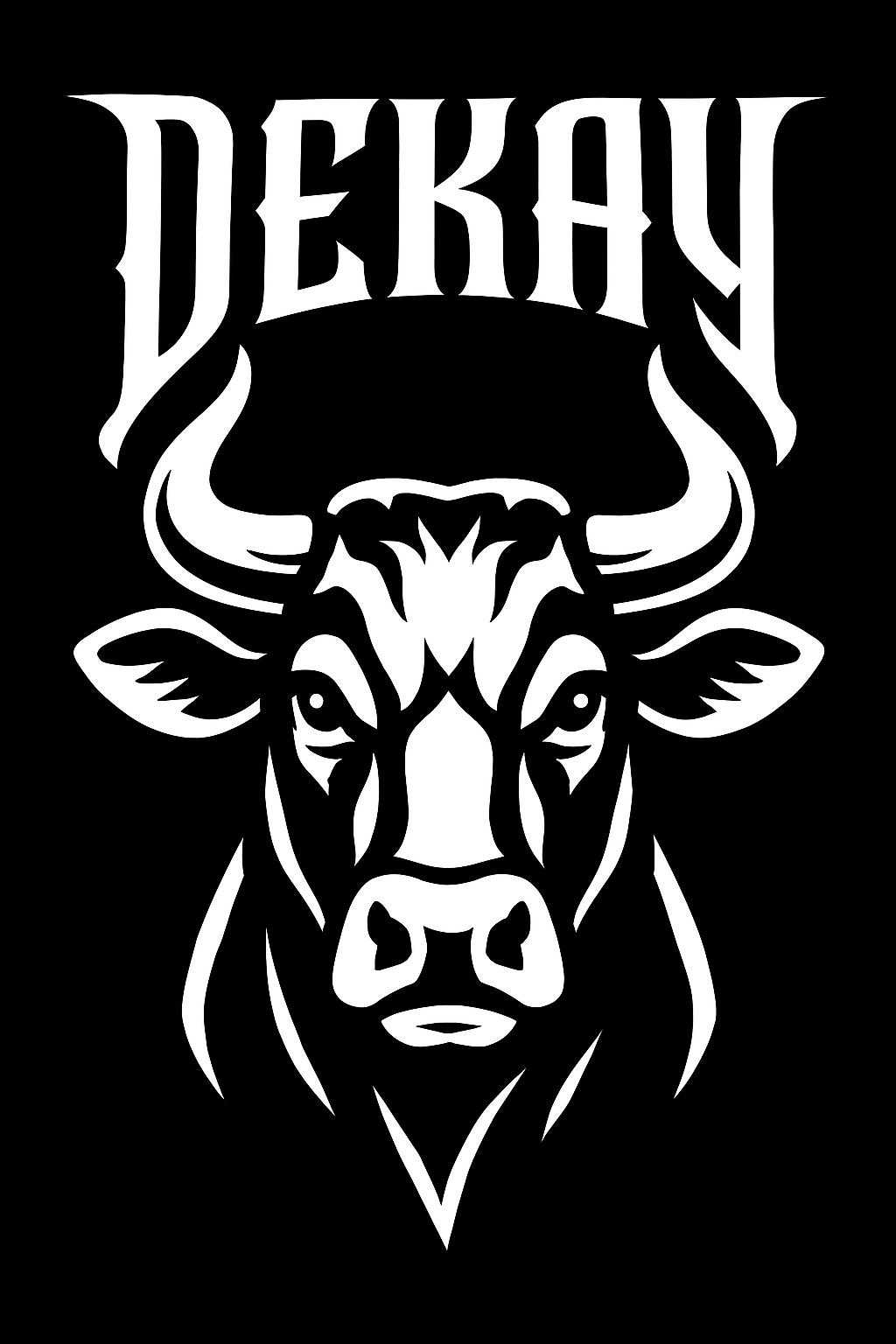 Stylized Bull's Head Graphic with DEKAY Text T-Shirt