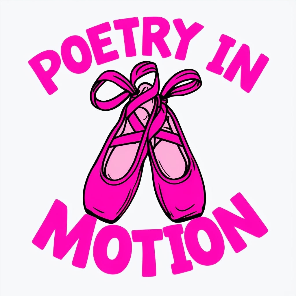Vibrant Hot Pink Ballet Shoes Poetry in Motion T-shirt