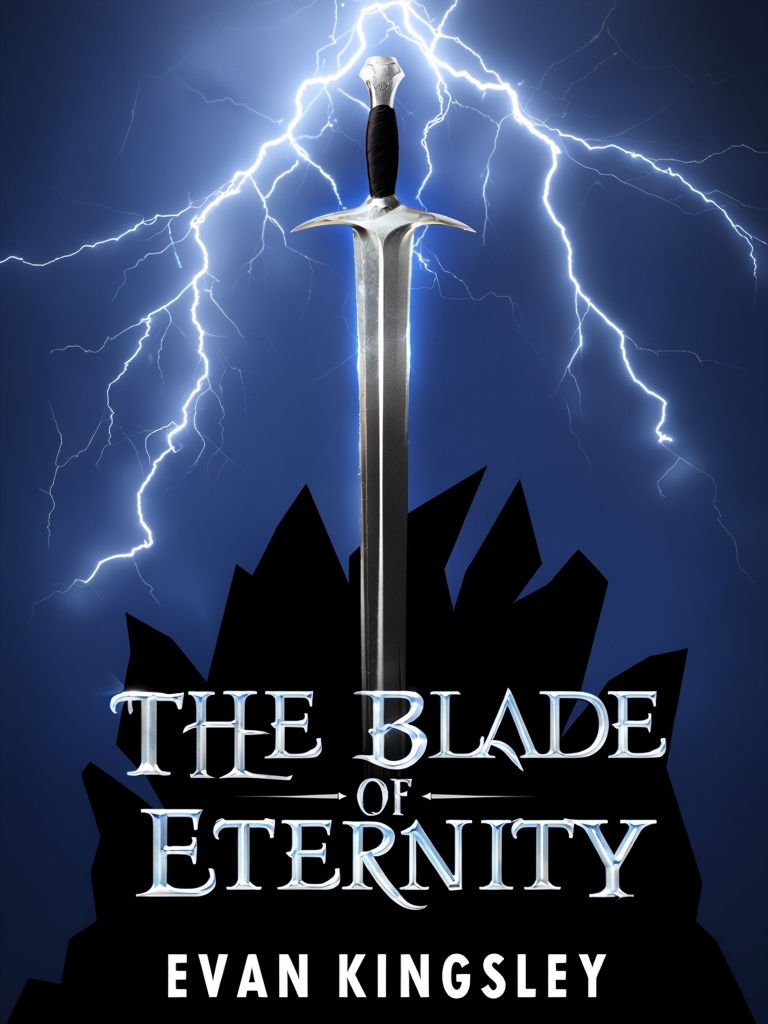 Glowing Silver Sword Over Jagged Rocks EBook Cover