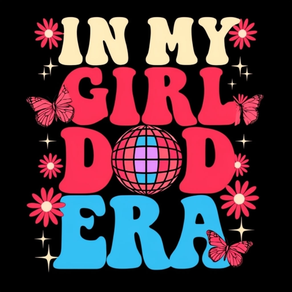 Vibrant Retro 'In My Girl Dodd Era' Disco Ball Poster