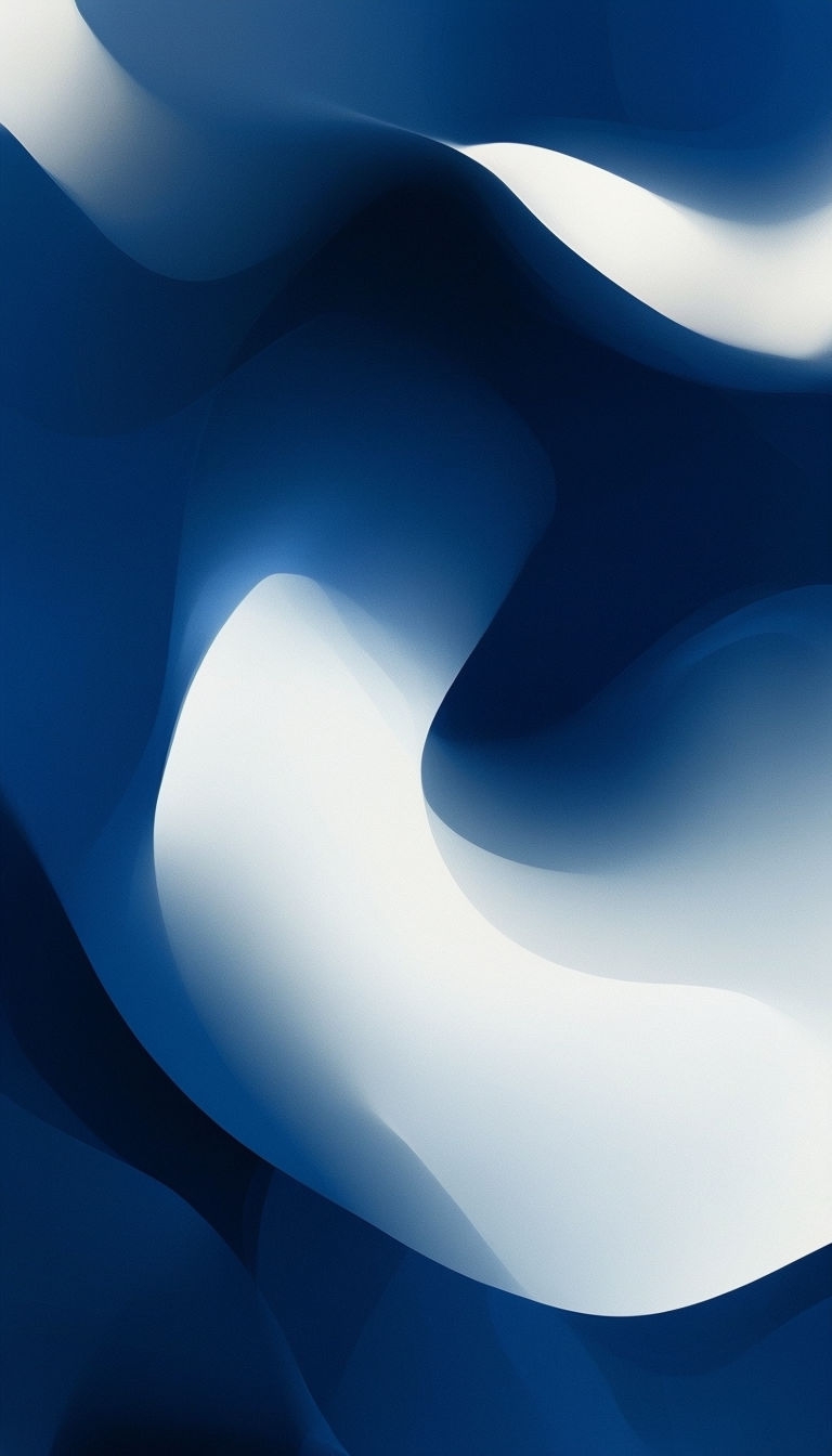 Tranquil Abstract Blue Fluid Shapes Digital Art Mobile Wallpaper