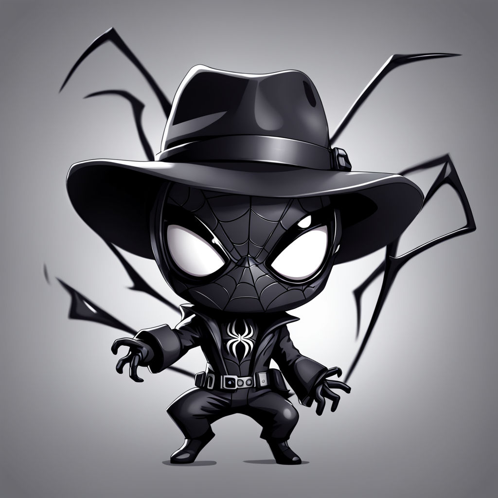 Cute chibi spider noir clipart by Andoy - Playground