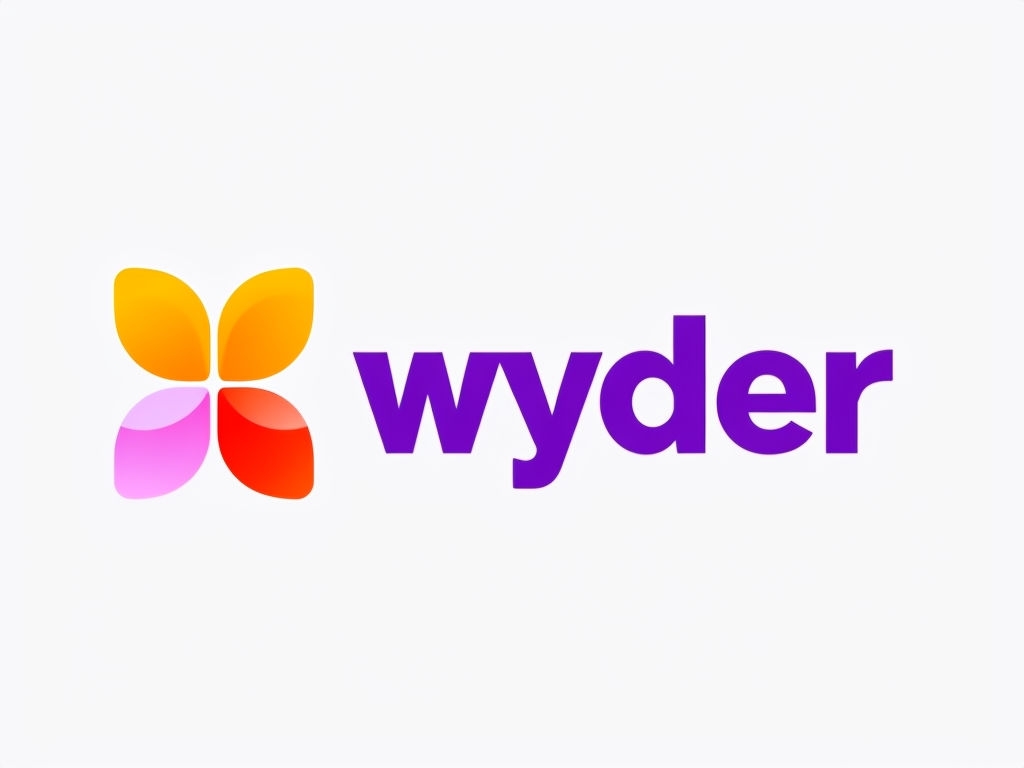Modern Minimalist Wyder Logo with Colorful Leaf Graphic