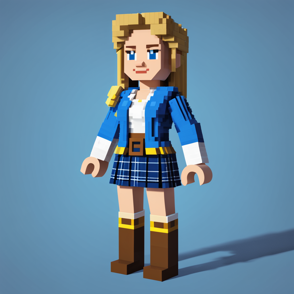 A Detailed 3d pixelated 32-bit style character model of Sydn... by ...