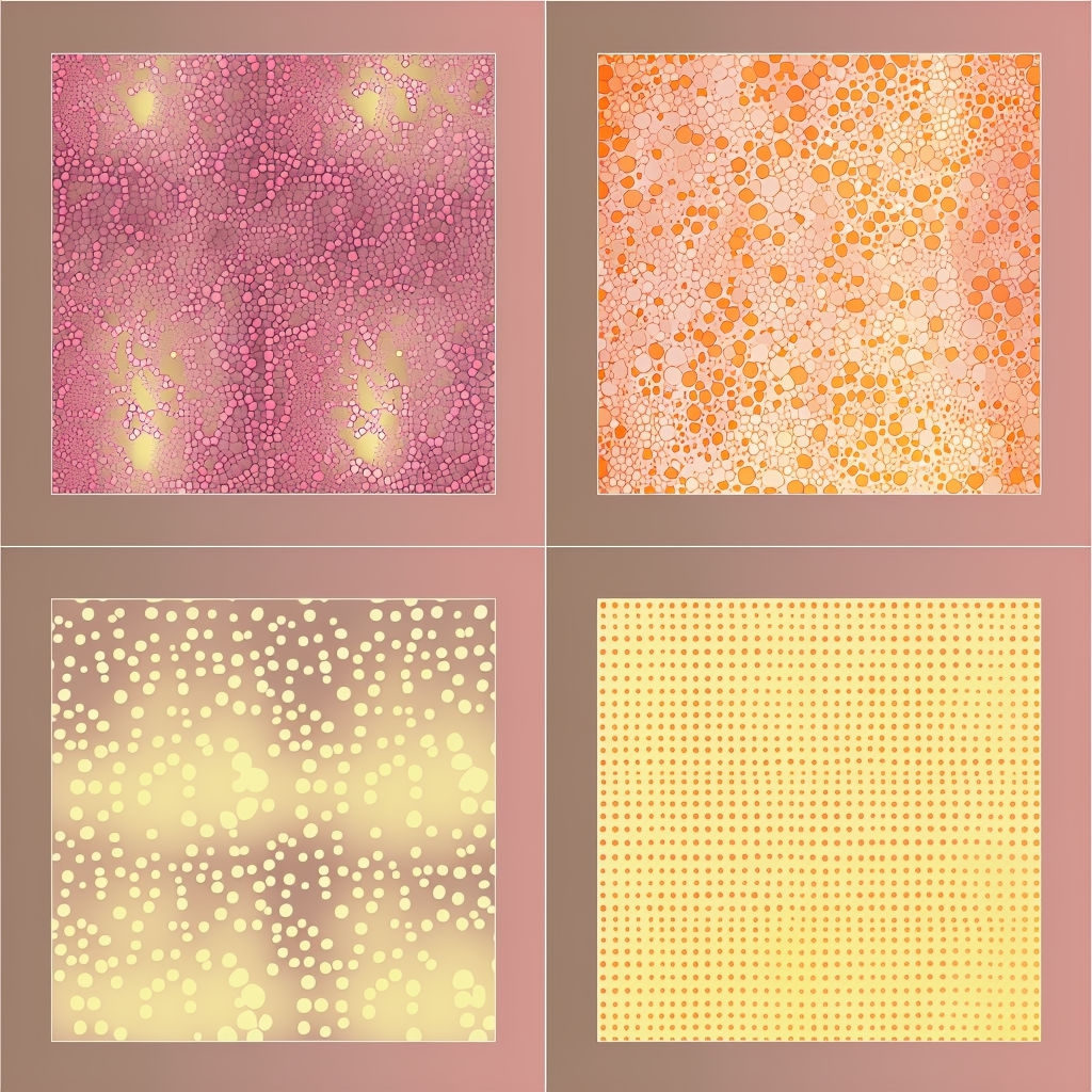 Colorful Geometric Dot Patterns in Warm Shades Seamless Pattern