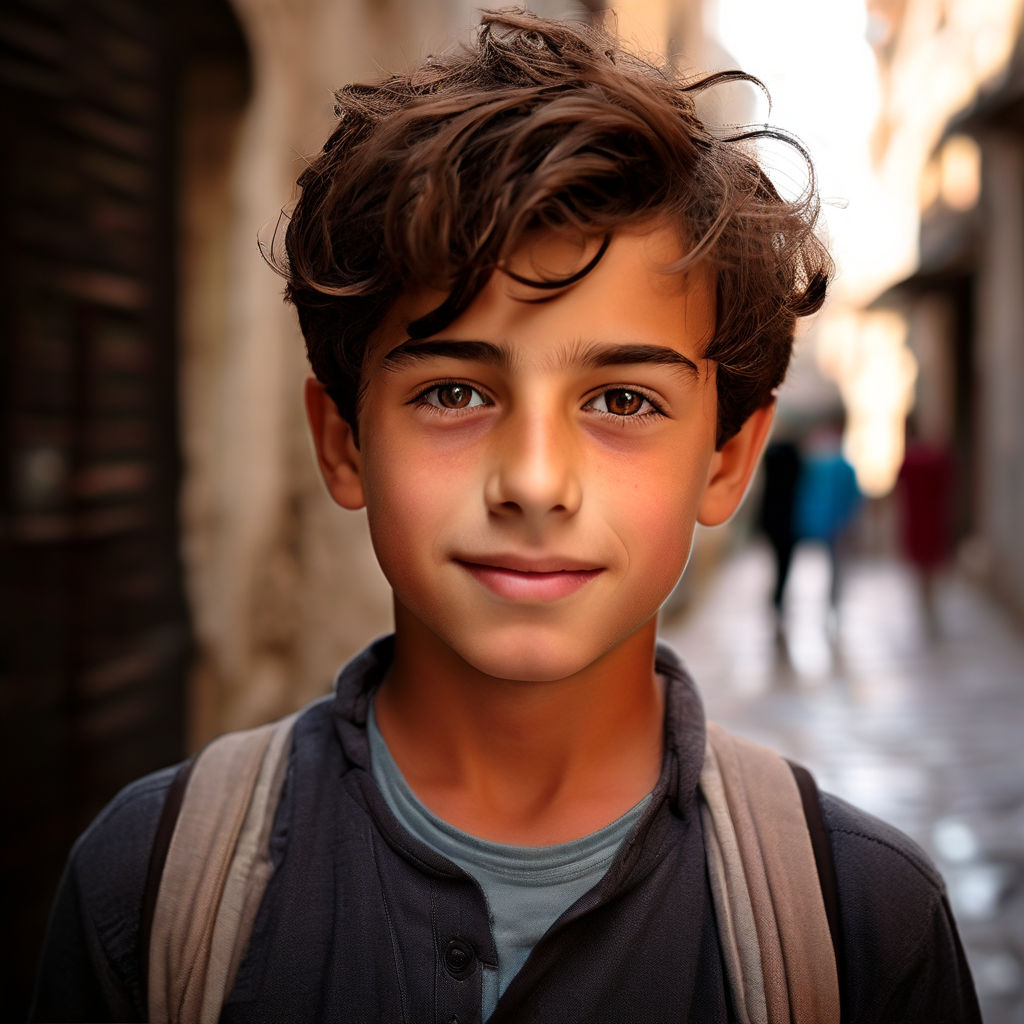 12 year old boy selfie handsome beautiful Palestine realisti... by Jasi ...