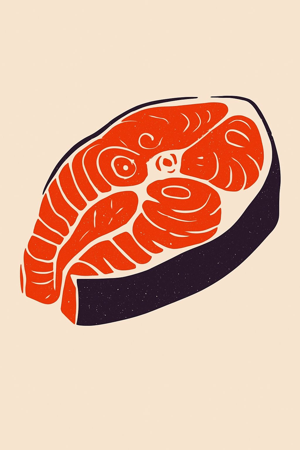 Minimalist Salmon Fillet Slice Illustration T-Shirt
