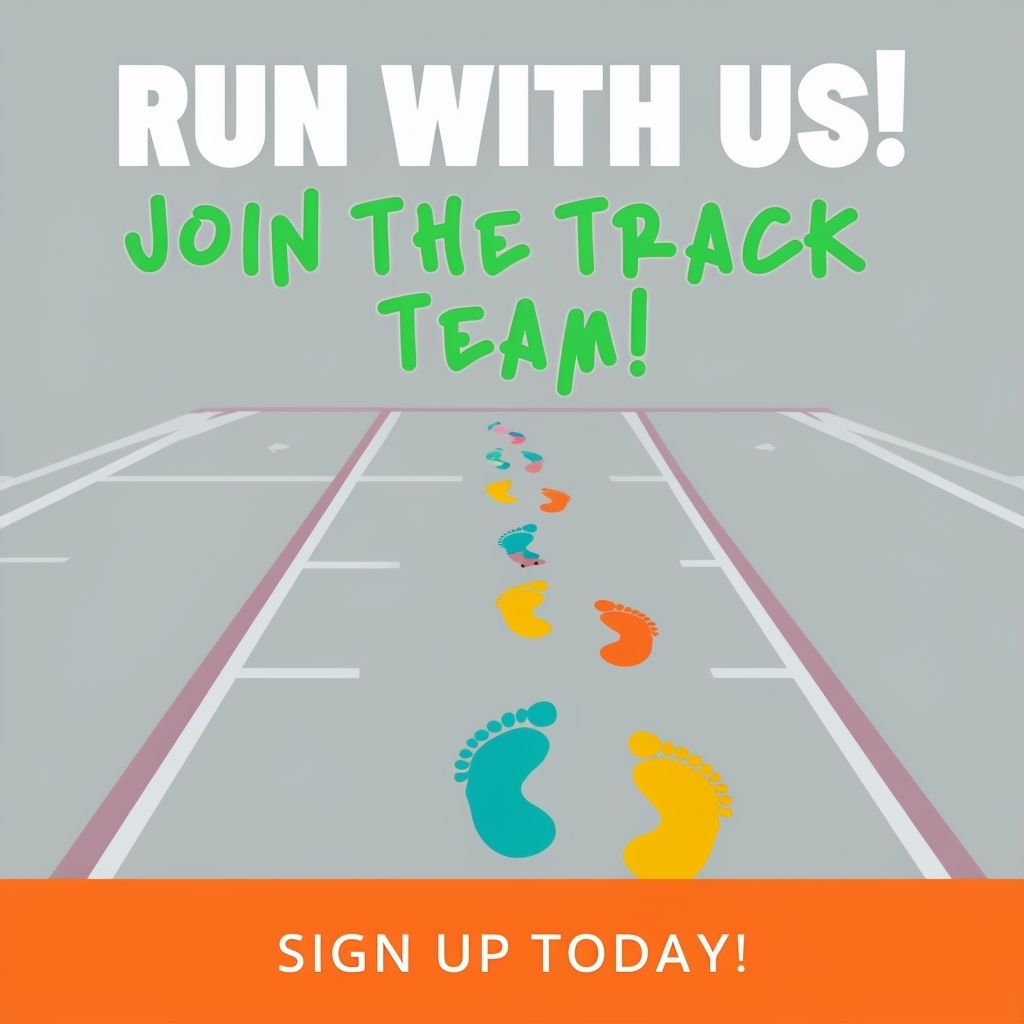 Colorful Running Track Team Join Us Poster