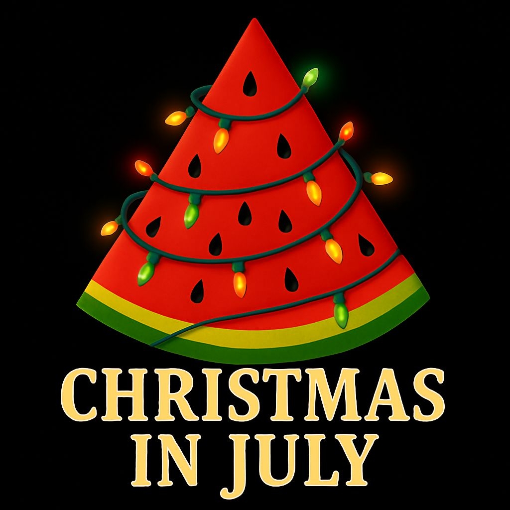 Whimsical Watermelon Christmas Tree Illustration T-Shirt
