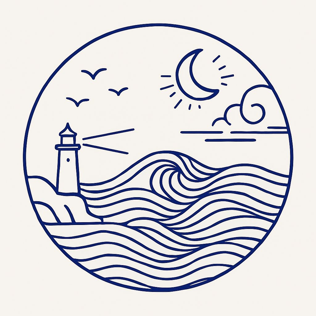 Minimalist Coastal Lighthouse Line Art Sticker