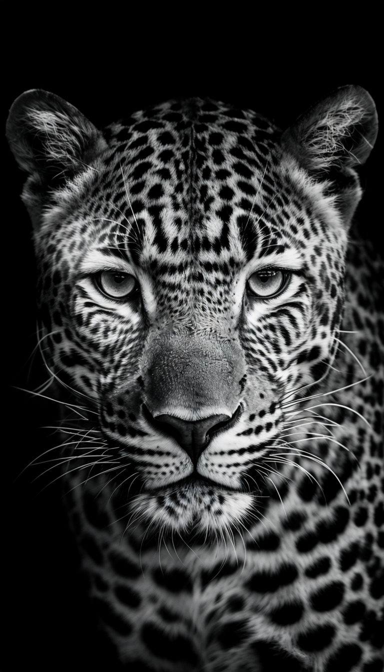 Intense Close-Up Portrait of a Leopard with Dramatic Lighting Mobile Wallpaper