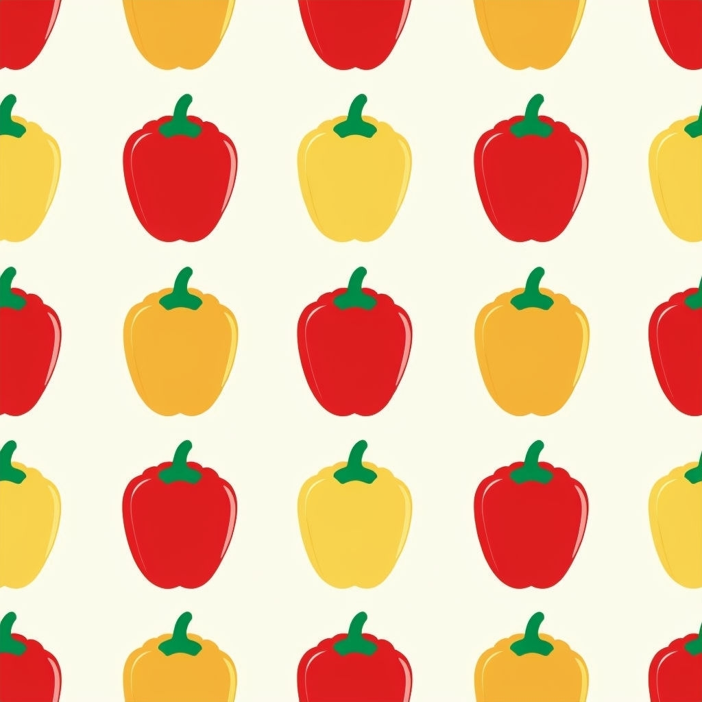 Colorful Cartoon Bell Pepper Seamless Pattern Design