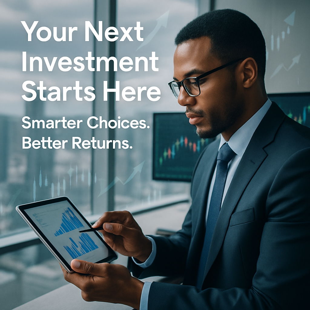 Professional Businessman Analyzing Investments Advertisement